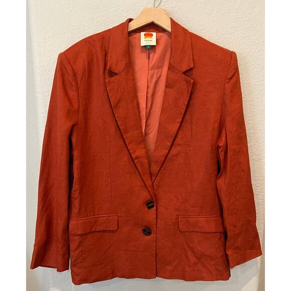 Farm Rio Linen Blazer Size Large - Picture 10 of 11